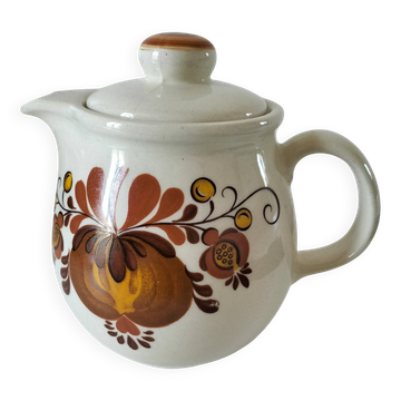 Brown floral patterned teapot from the 1970s.