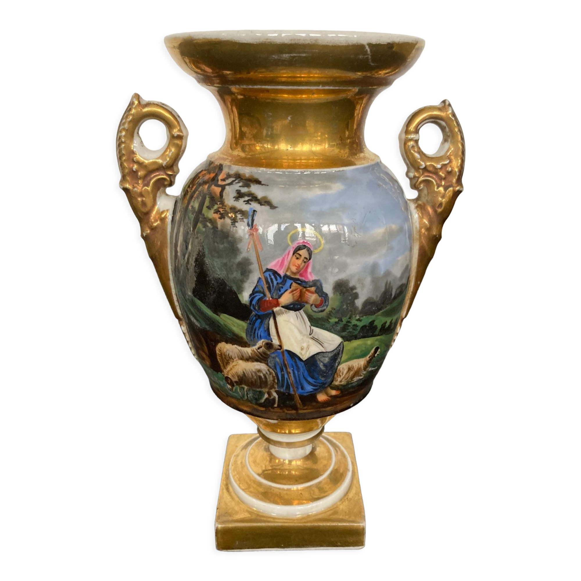 Porcelain vase XIX on pedestal Saint Jeanne