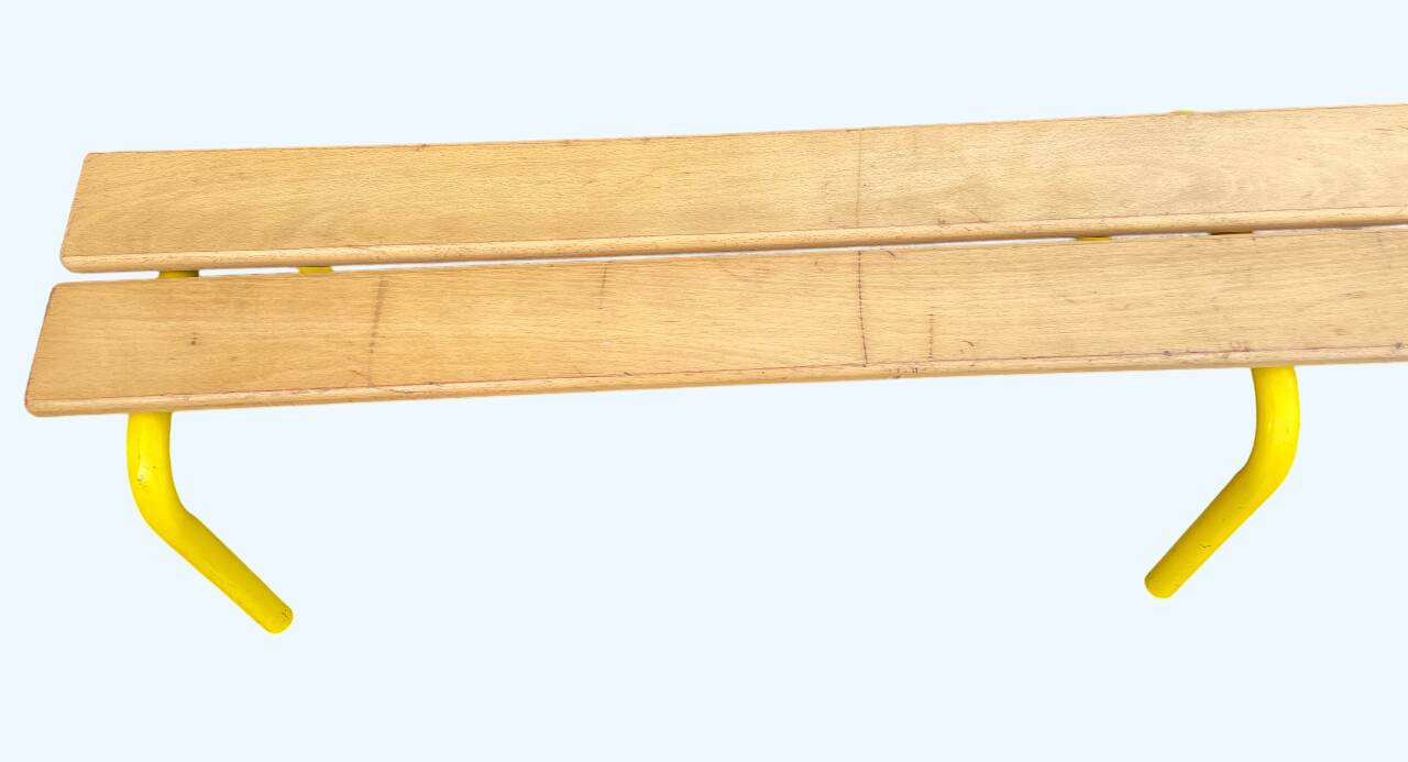 Metal and wood school bench school bench length 160 cm
