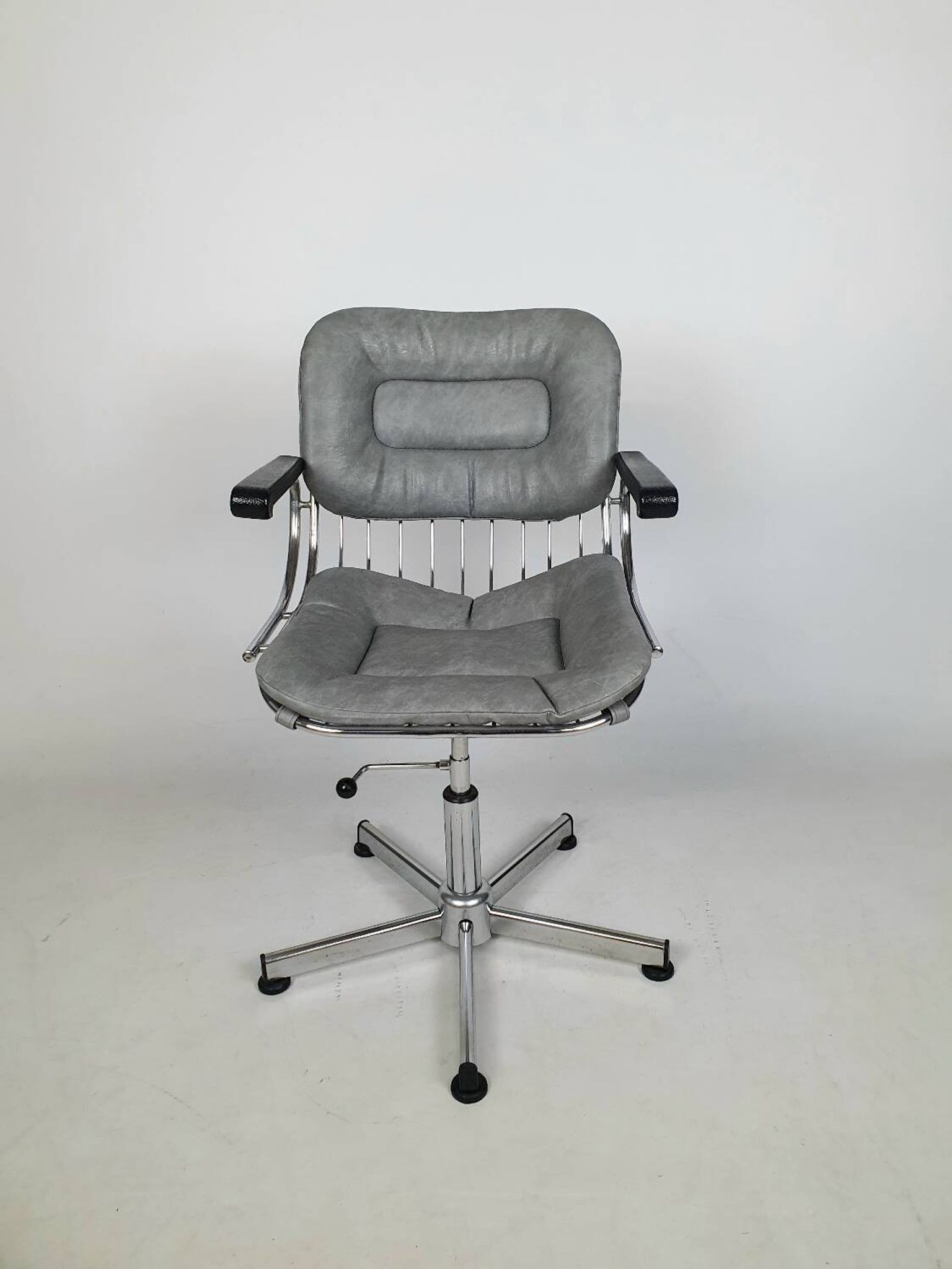 Vintage chrome swivel armchair