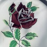 6 flat plates "Dominique", Céranord Saint-Amand, Hand-painted design, 1950