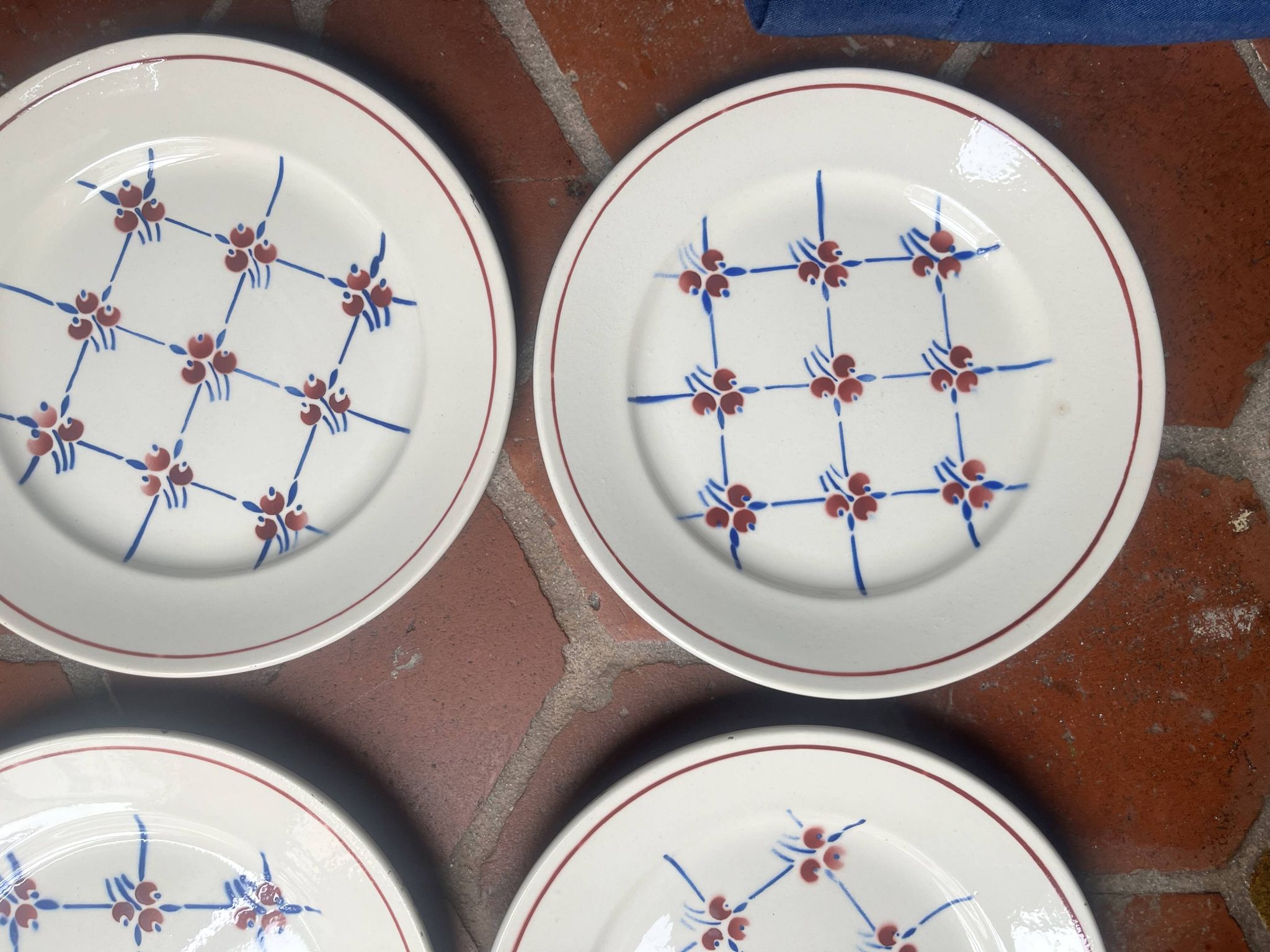 6 assiettes plates Badonviller modèle Normandie