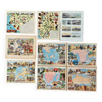 Réservé Marie - Lot de 9 cartes lithos