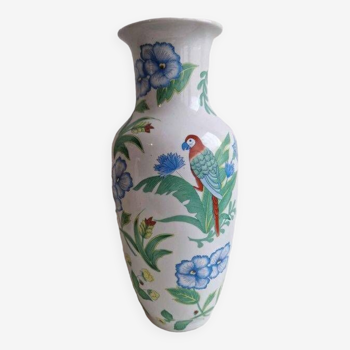 Vase motifs de perroquets