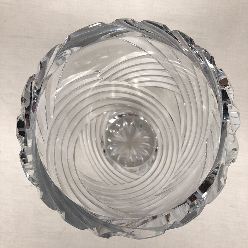 Carved crystal vase