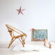 Adult size rattan shell armchair from the 60s