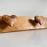 Vintage wooden heart coat rack