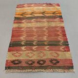 Vintage Turkish Mini Kilim 85x55 cm Wool Small Kelim Runner, shabby Chic