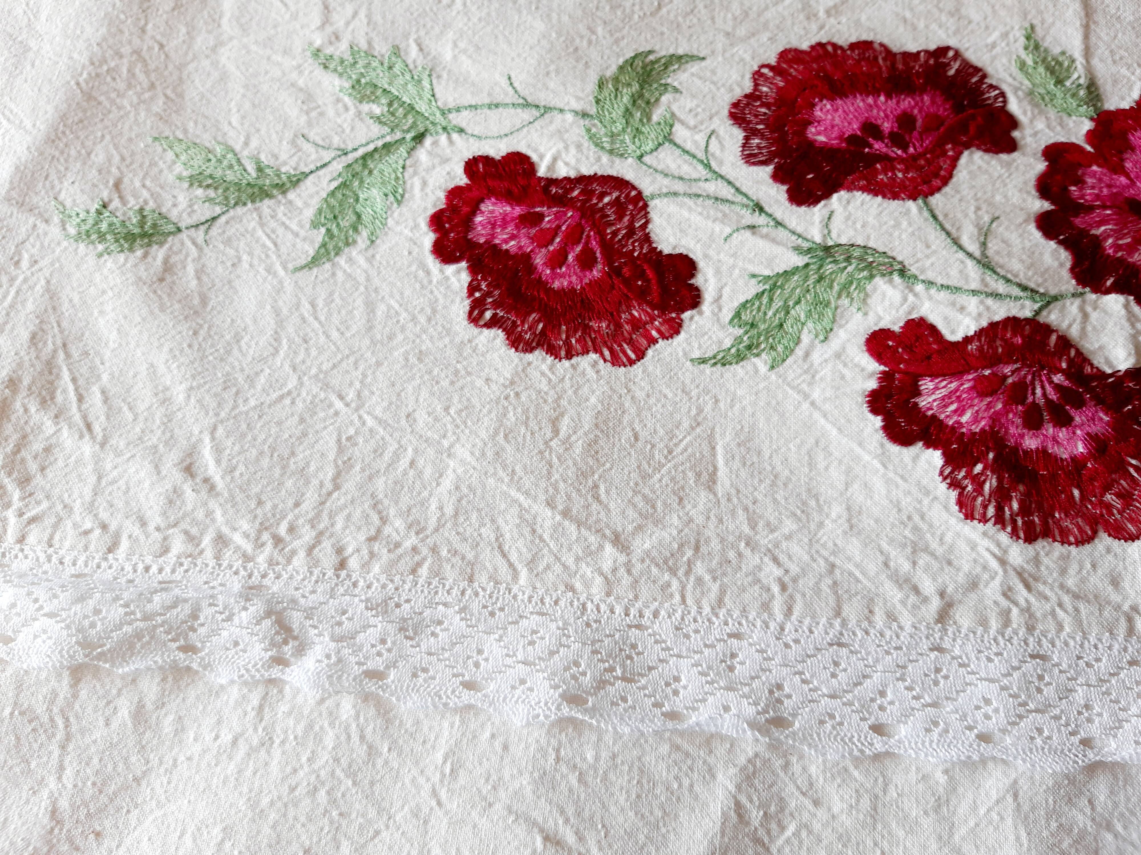 Old linen sheet embroidery 200X260