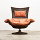 Gerard van den Berg Lounge Chair in Rattan and Leather for Montis 1970s