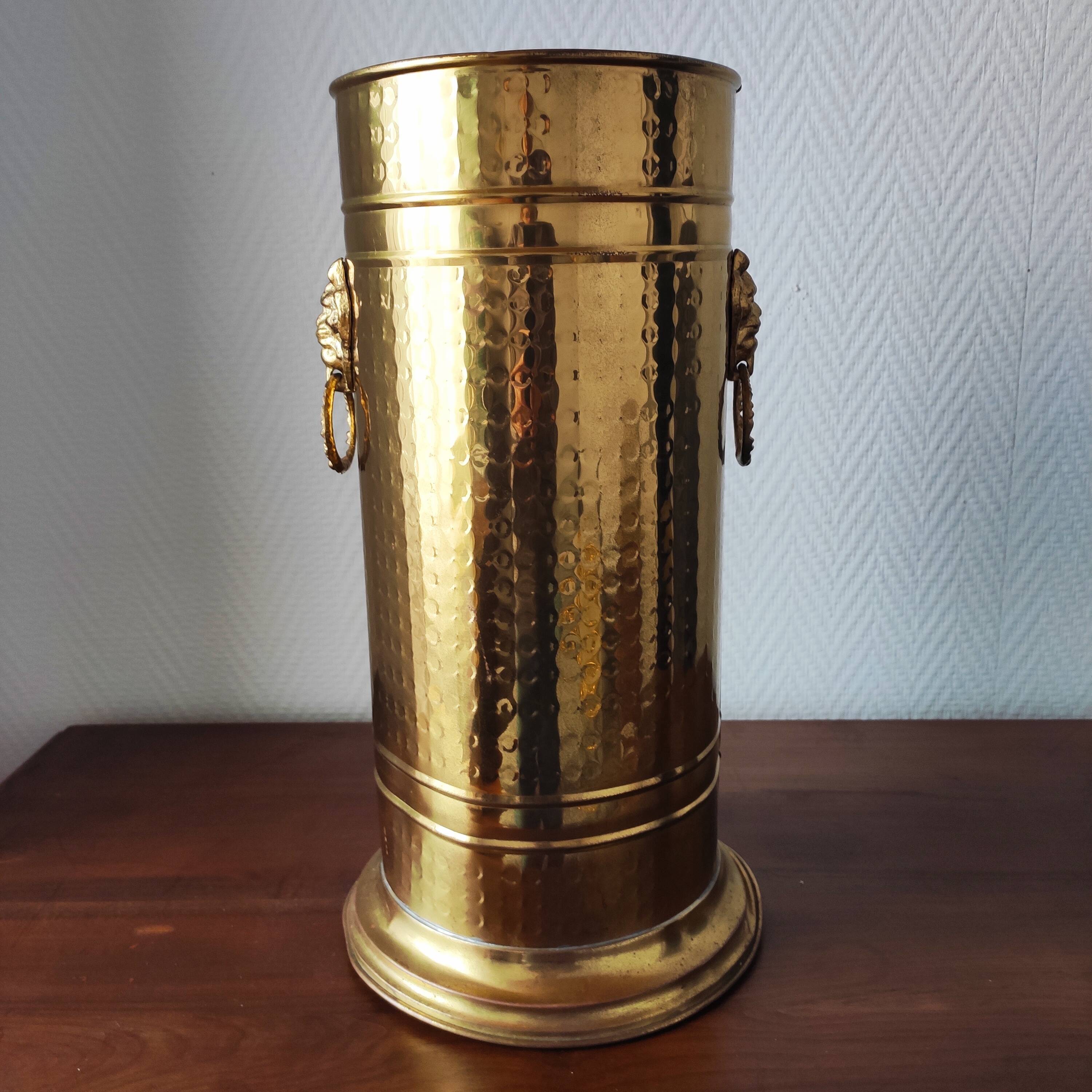 Vintage brass umbrella stand