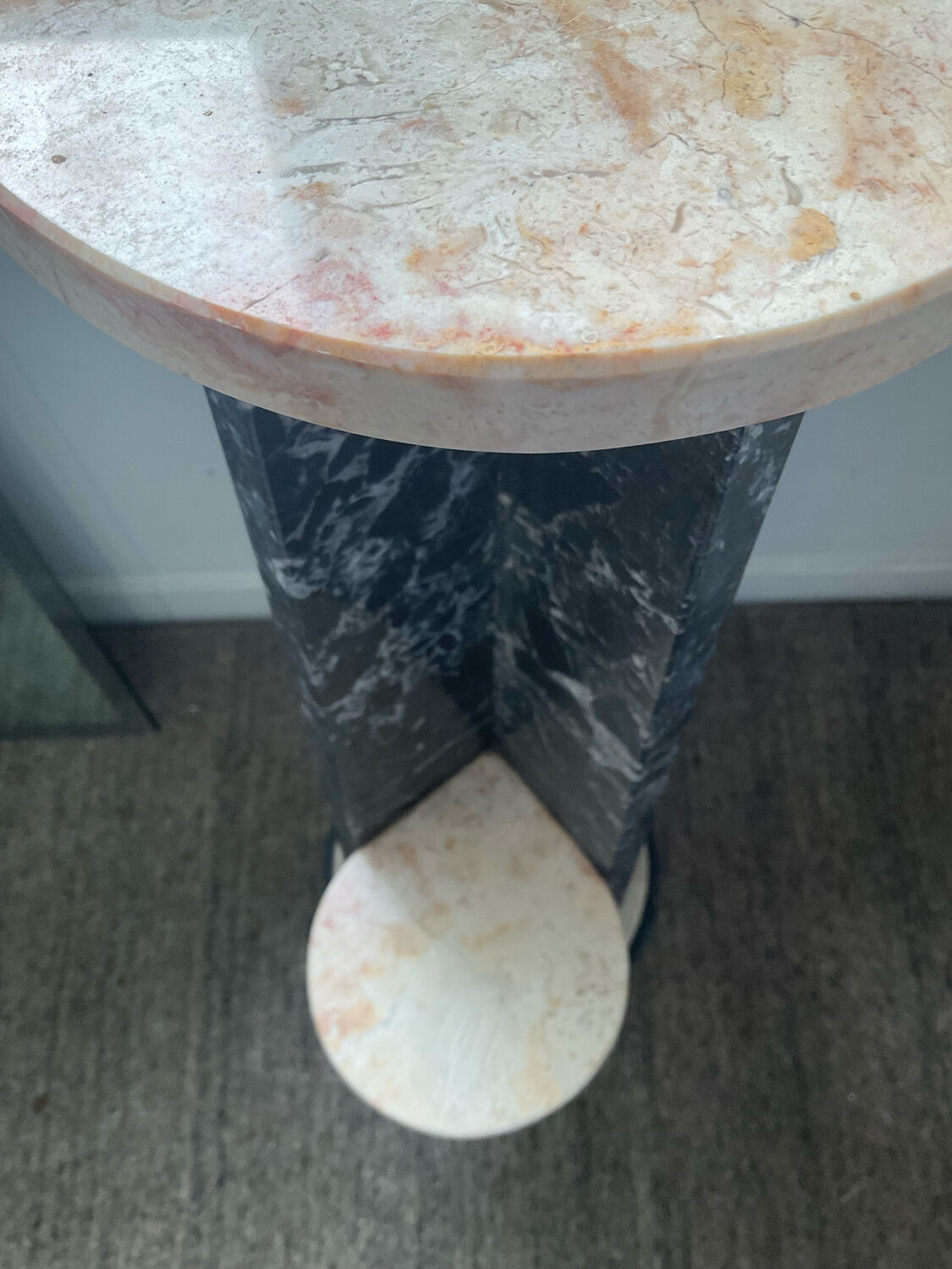 Art Deco marble column pedestal