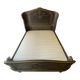 bed in solid walnut patinated Louis XVI style 160X200 cm