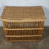 Old large wicker rattan trunk