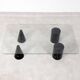 Vintage Italian Rectangular Marble Coffee Table with Glass Top