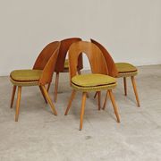 Set of 4 yellow Antonin Suman chairs for Tatra Nabytok 1960
