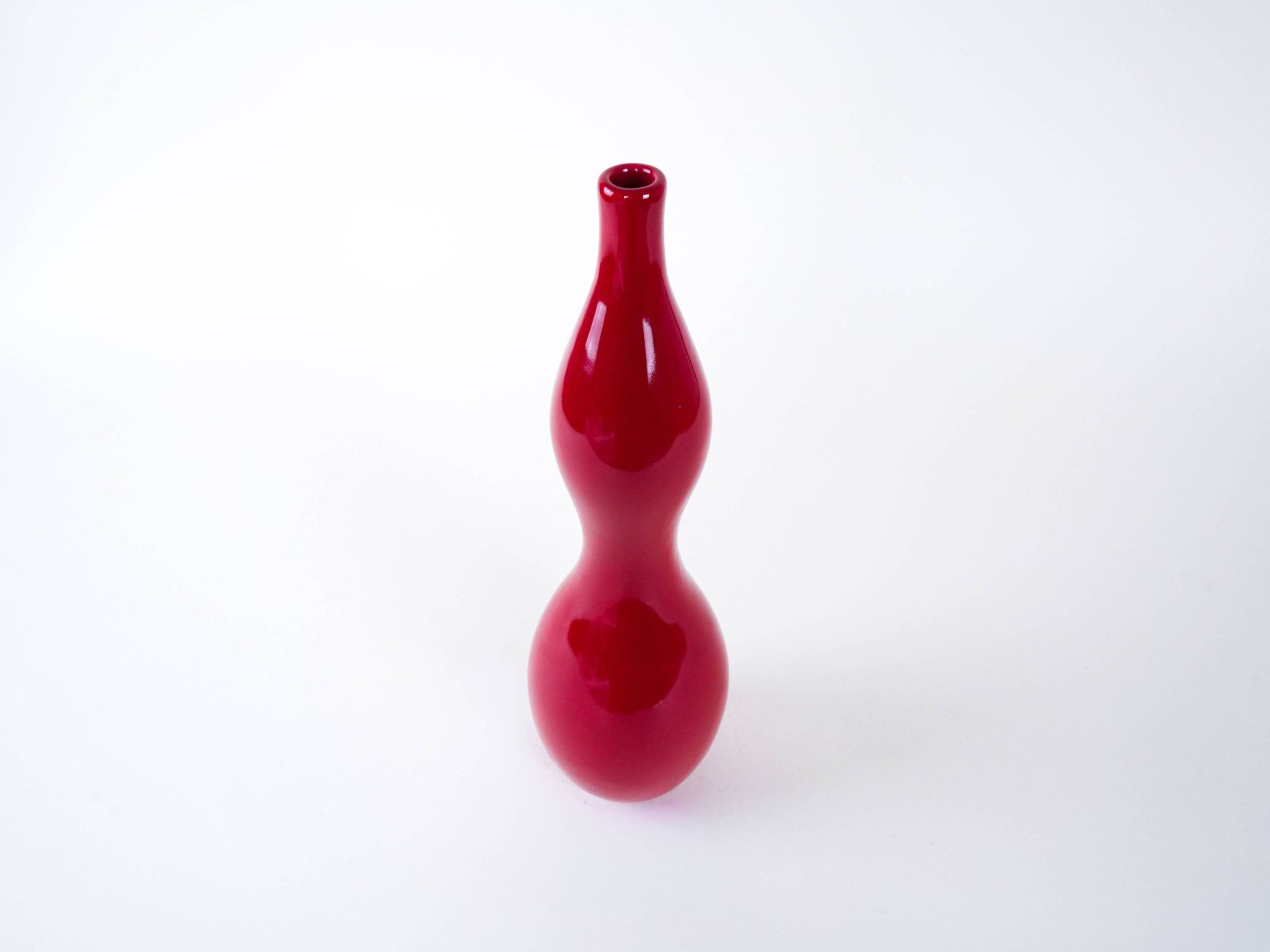 Red ceramic vase, Danish design, 1970s, made in Denmark