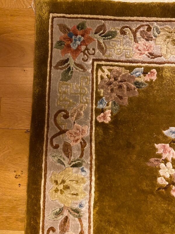 Tapis chinois en soie, 124 cm x 62 cm
