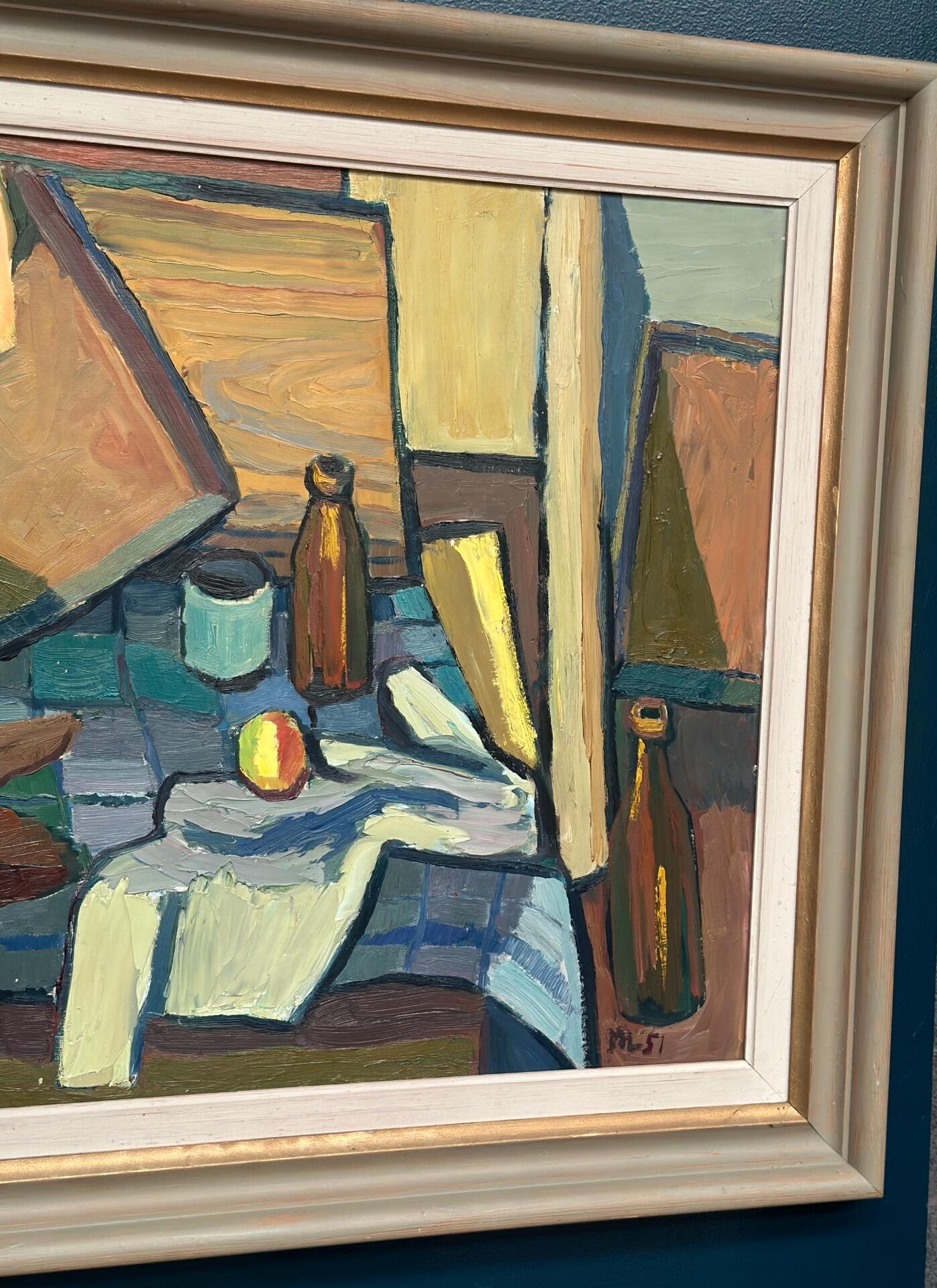 Oil on Panel – “Still Life with Jug and Bottles” by Martin Lindberg