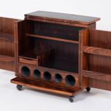 CFC Silkeborg Rolling Bar Cabinet in Rosewood
