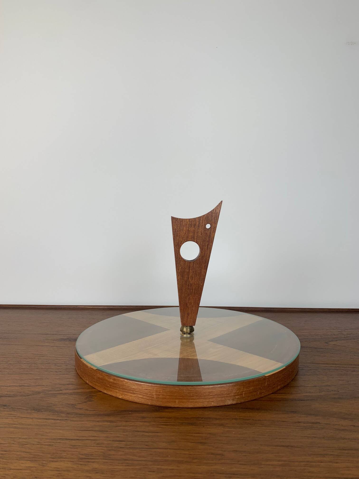 Midcentury modern wood and glass turntable