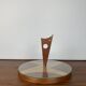 Plateau tournant en bois et verre midcentury modern