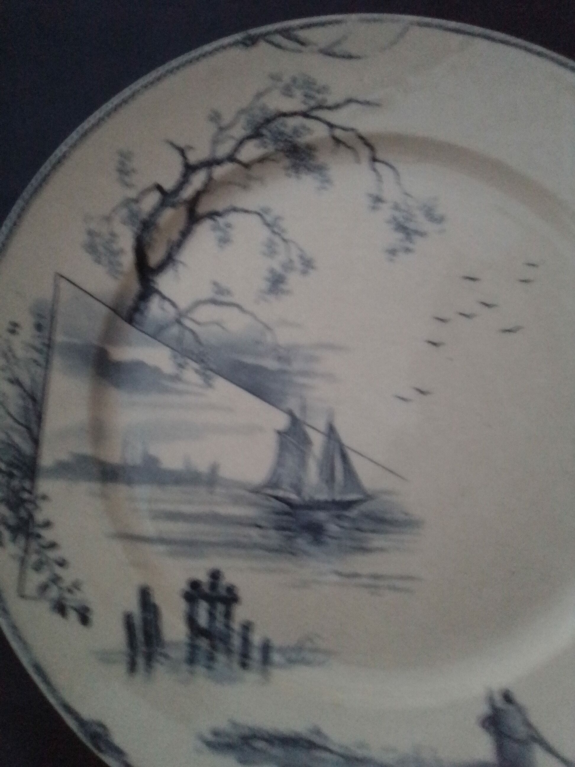 Flat plate HL Mouplot 33 rue de Paradis Paris Asian pattern diam 23 cm