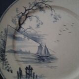 Flat plate HL Mouplot 33 rue de Paradis Paris Asian pattern diam 23 cm