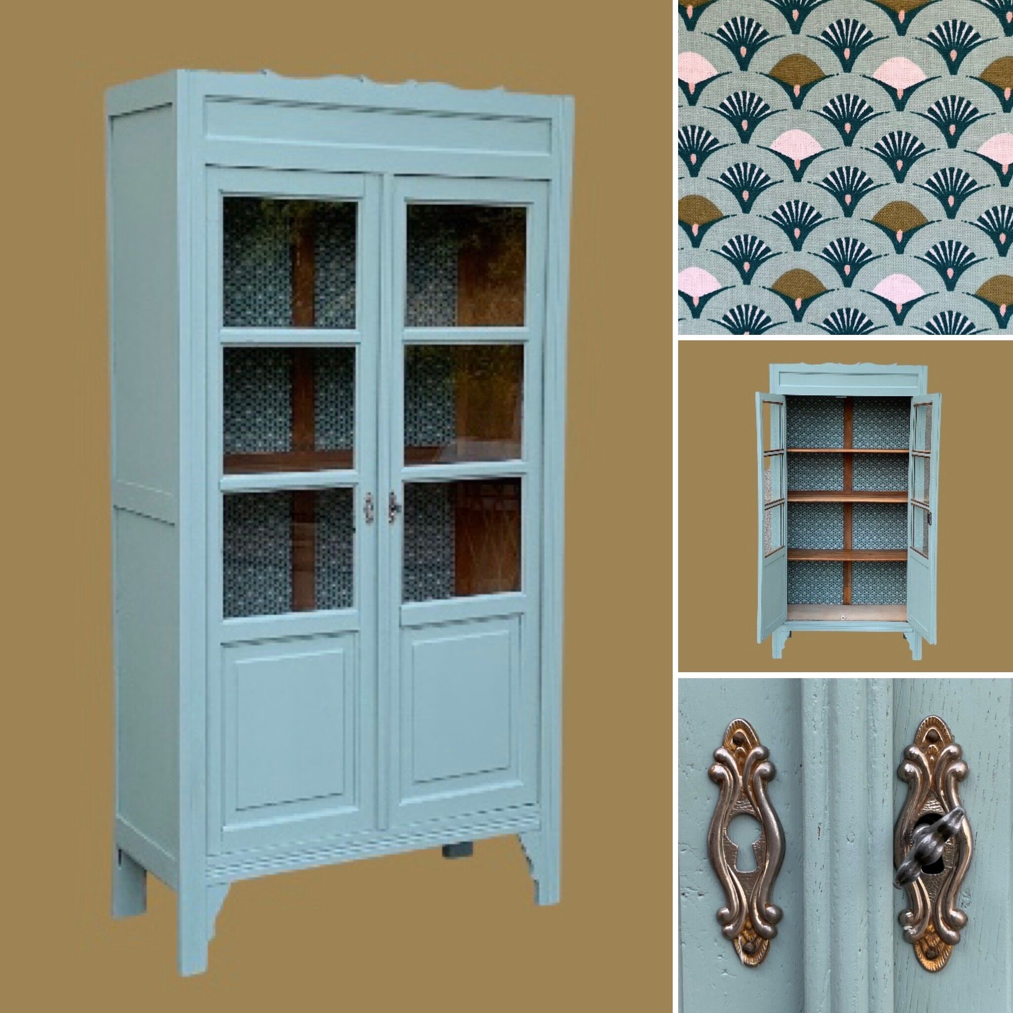 Parisian glass cabinet art deco 1940