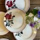 set of 8 vintage dessert plates L'amandinoise