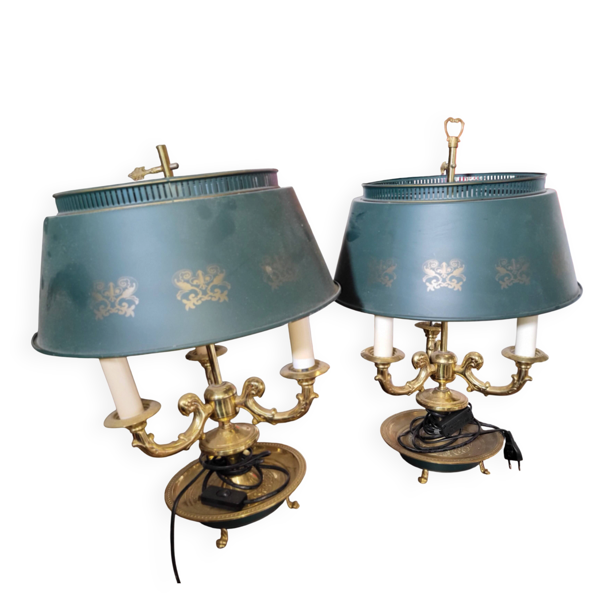 Pair of iron candlesticks