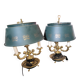 Pair of iron candlesticks