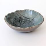 Vintage Raku ceramic bowl, handmade, signed, Japanese craftsmanship.