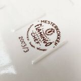 Hand-Painted Plate Pink Flamingo Master Chef in Norwegian Ceramic by Inger Waage from Stavanger Flint