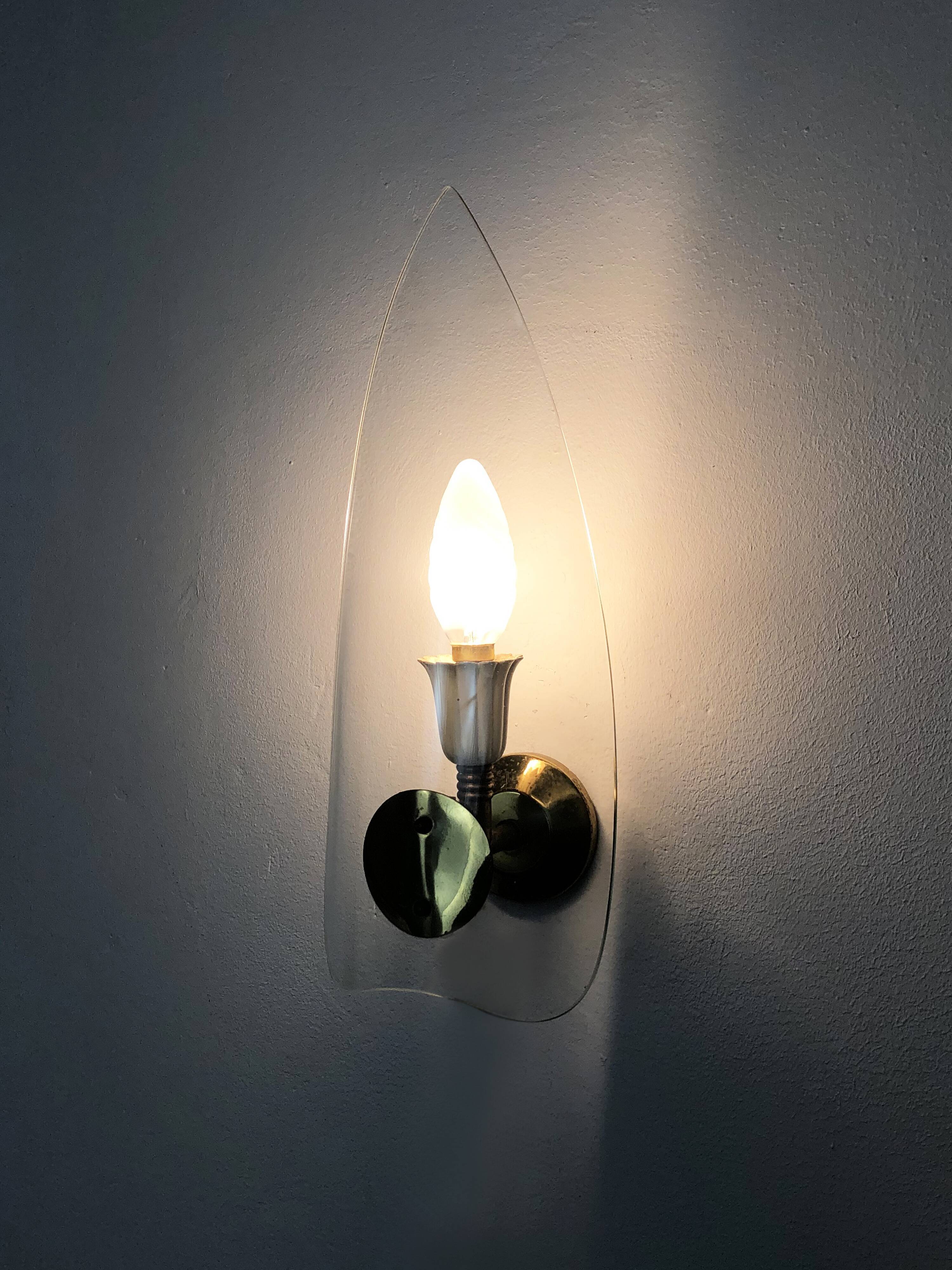 Pair of vintage italian wall sconces, Stilnovo Italy, 50s