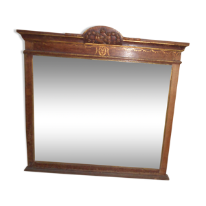 miroir bois ancien armoiries