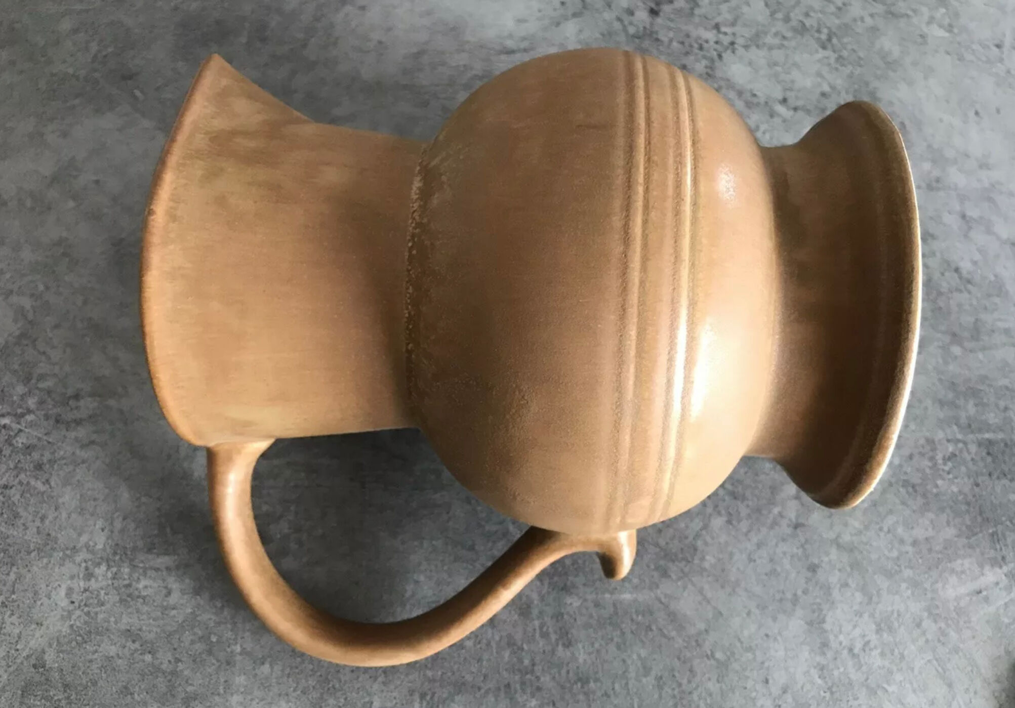 Pichet broc carafe in grès cerame "old sandstone" rhoda beige matte 17 cm