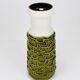 Grand vase de sol en terre cuite vert mousse olive brillant et blanc style Brutaliste Op-Art, Autriche, années 1970