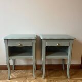 Pair of curved bedside tables
