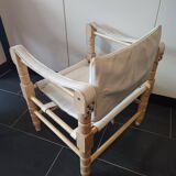 White leather safari armchair