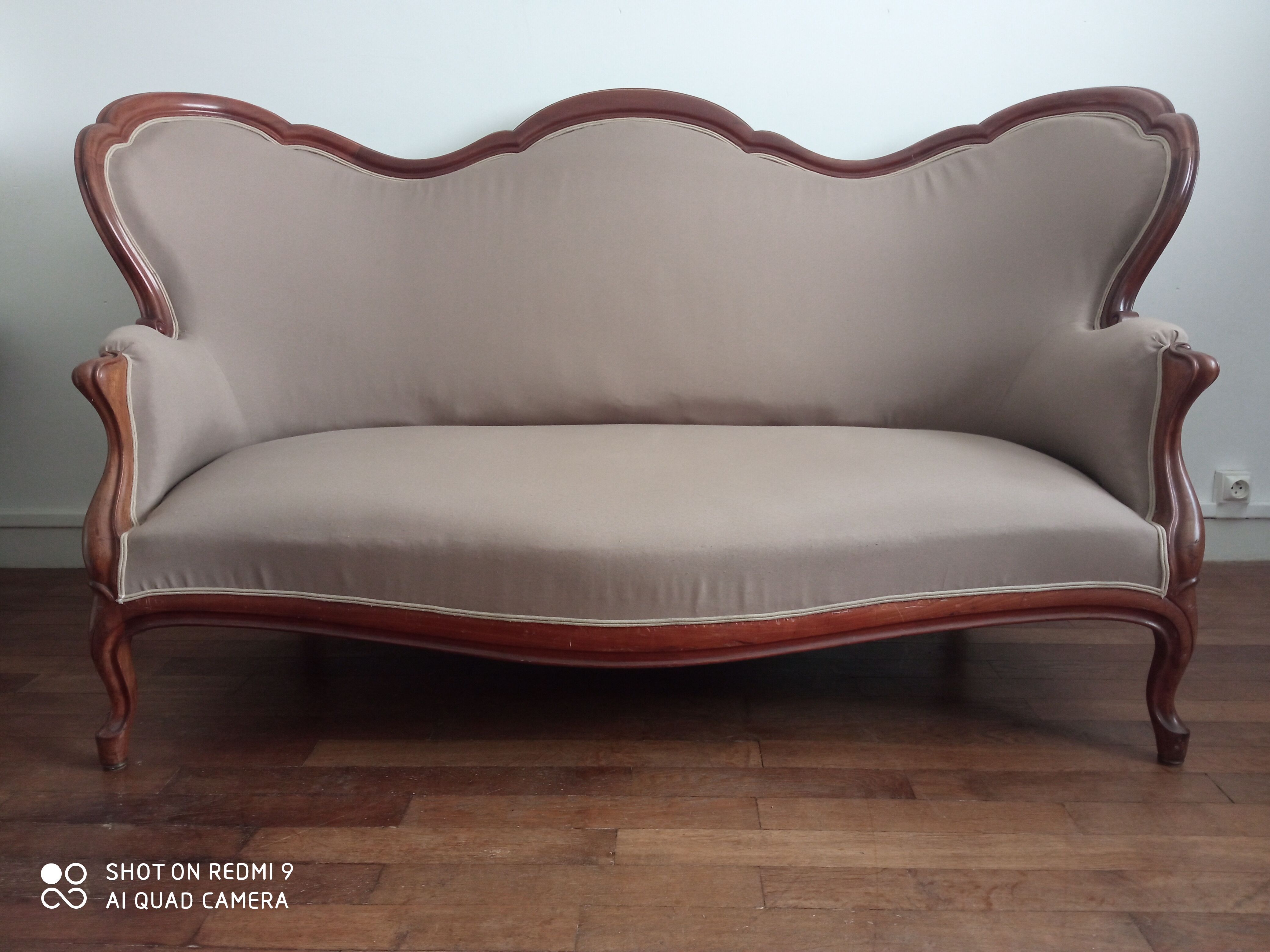 Old Napoleon III mahogany bench