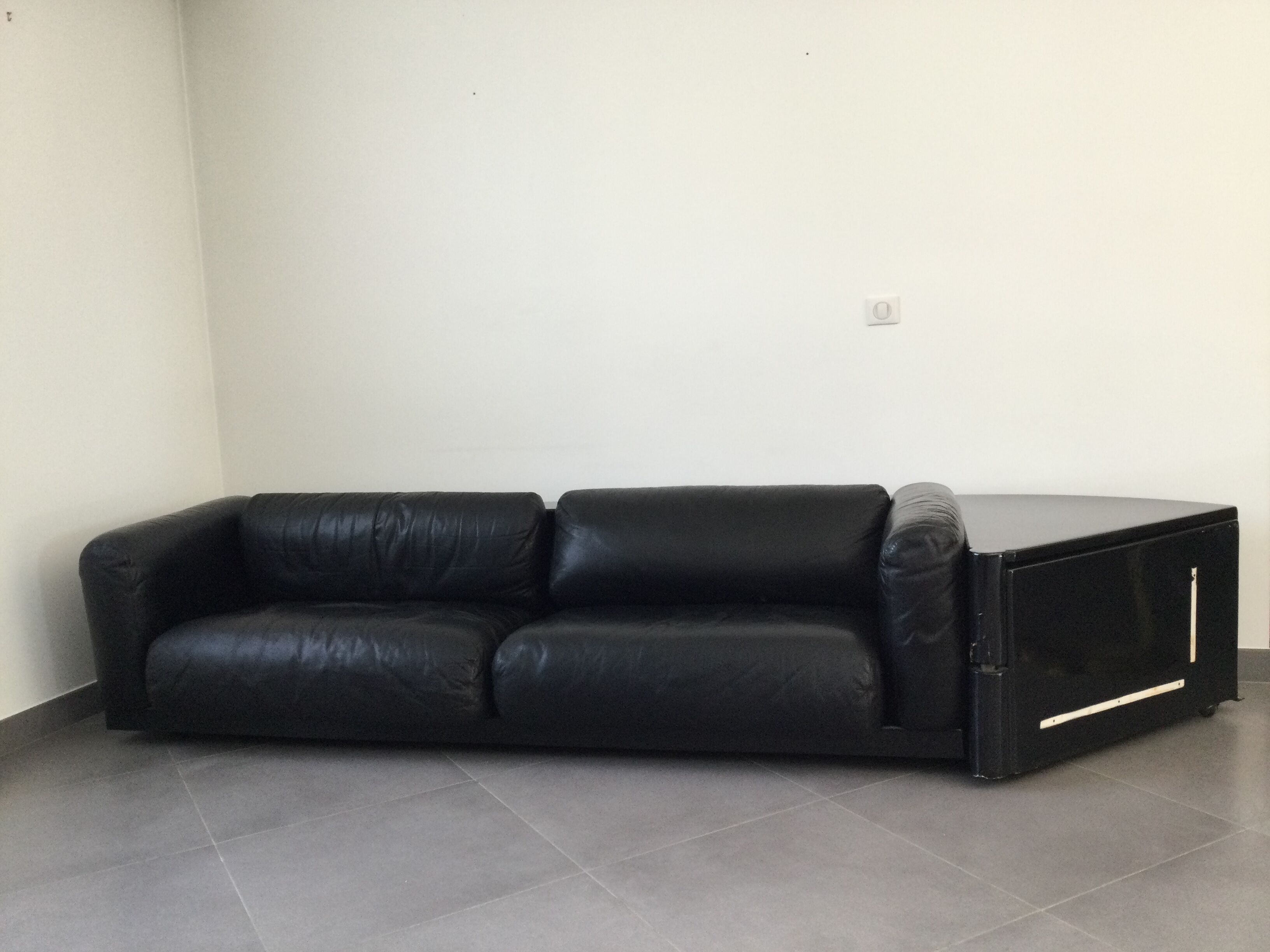 Cini Boeri - Sofa Gradual Lounge Black Leather Knoll/Gavina