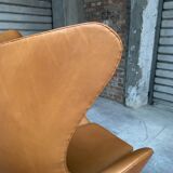 Restored Arne Jacobsen Egg armchair and ottoman for Fritz Hansen, 1960s