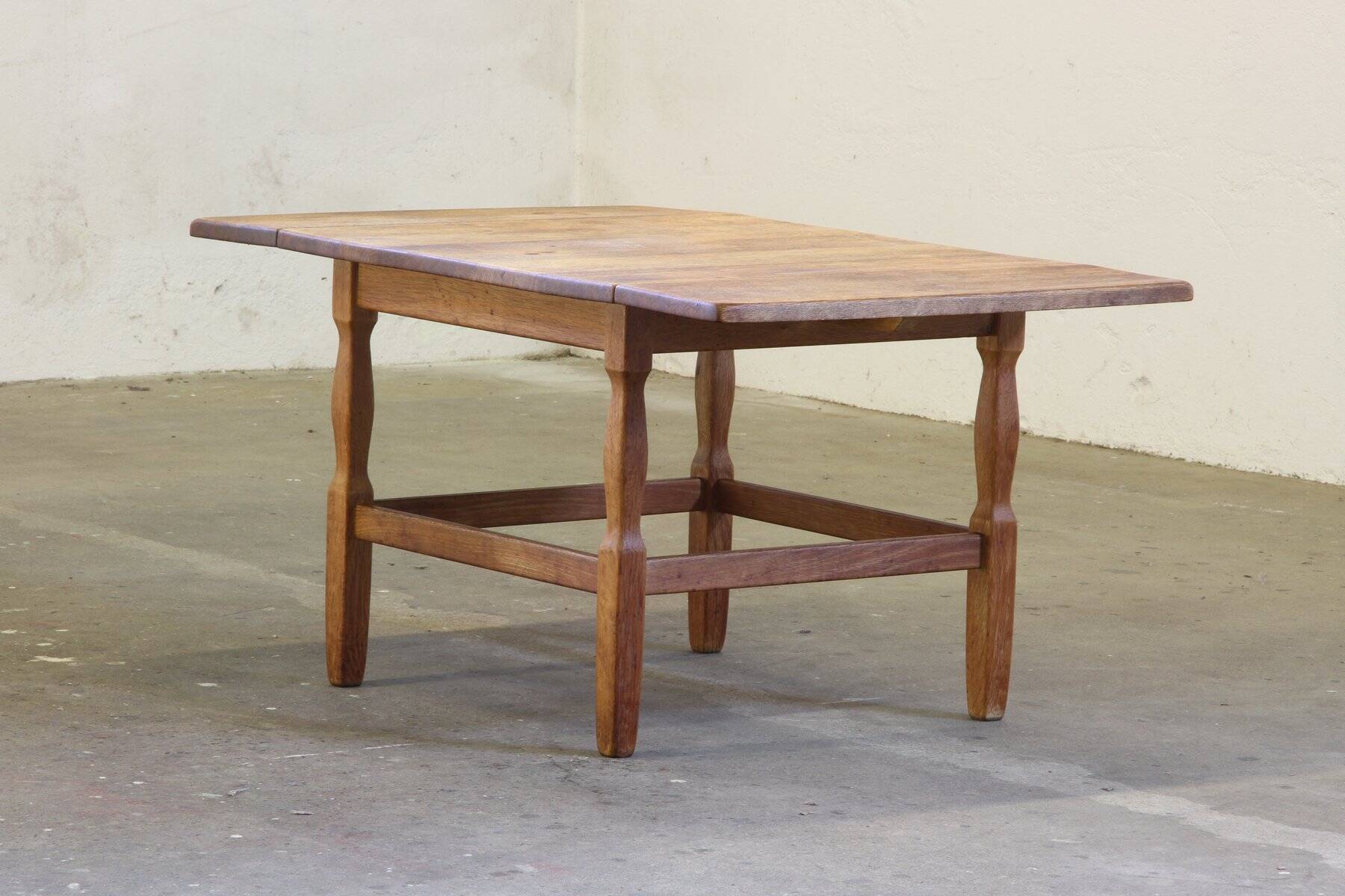Mid-century brutalist Danish coffee table in oak attributed to Kjærnulf, 1960s