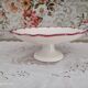 Compotier 2 on pedestal in earthenware from Salins-les-Bains, Mistral burgundy model