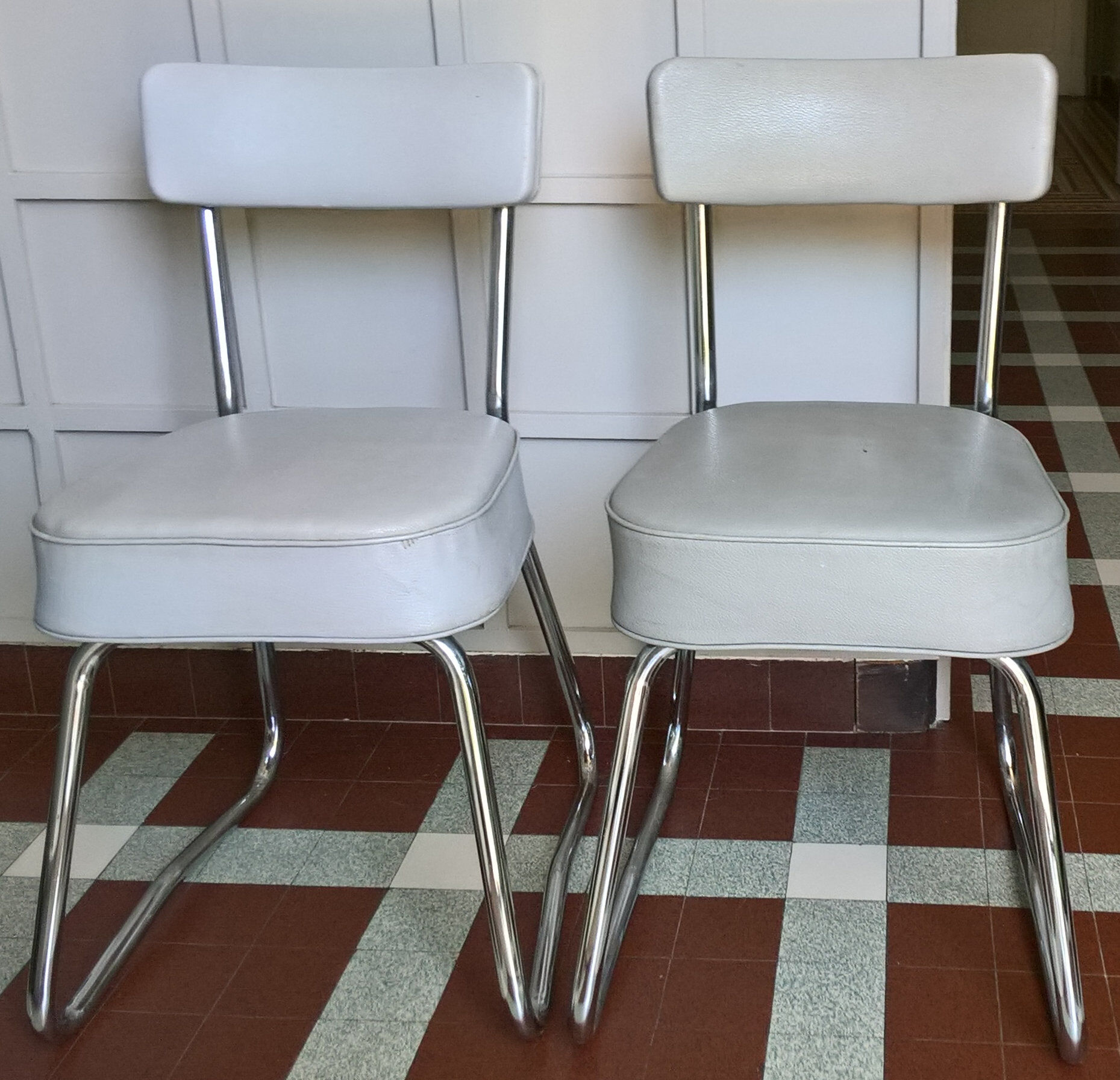 Industrial office chairs pair