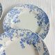 Lot de 6 assiettes semi-creuses terre de fer Saint Amand et Hamage, Campanule