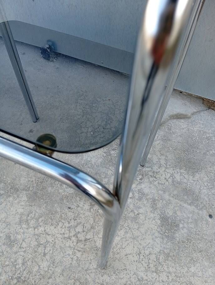 Vintage chrome and glass side table