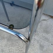 Vintage chrome and glass side table