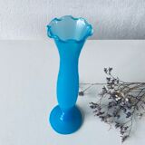 Old vase in blue opaline